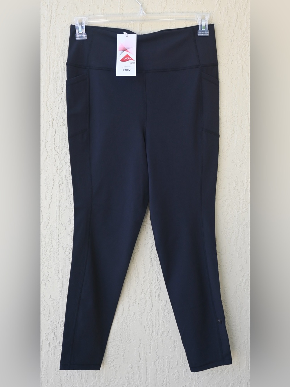 Dejoy Lycra High-Rise Black Leggings with Side Pockets